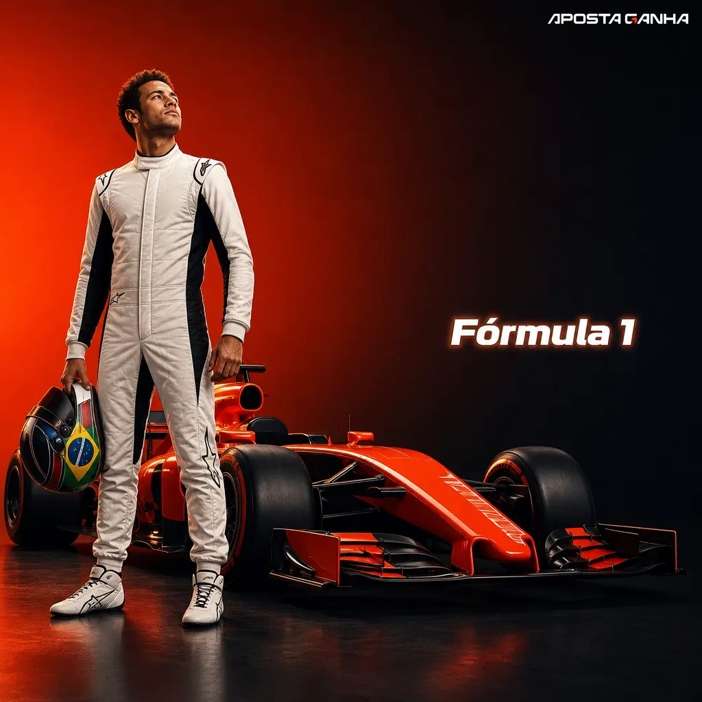 Carro de Fórmula 1 em pista de corrida durante Grande Prêmio, representando apostas em pódio, pole position e vencedor