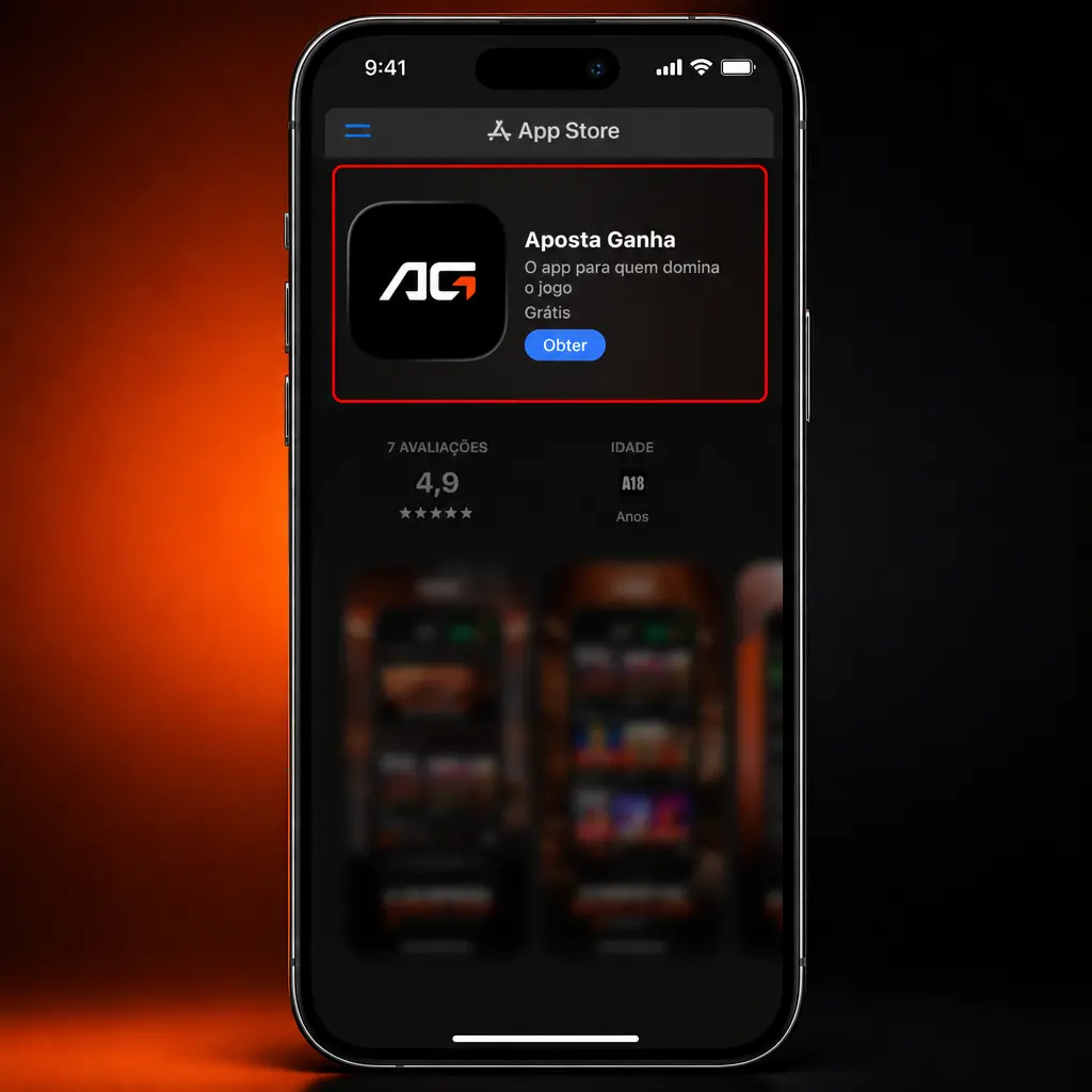 Passo a passo para instalar o app Aposta Ganha no iOS pela App Store, do download ao login na conta.