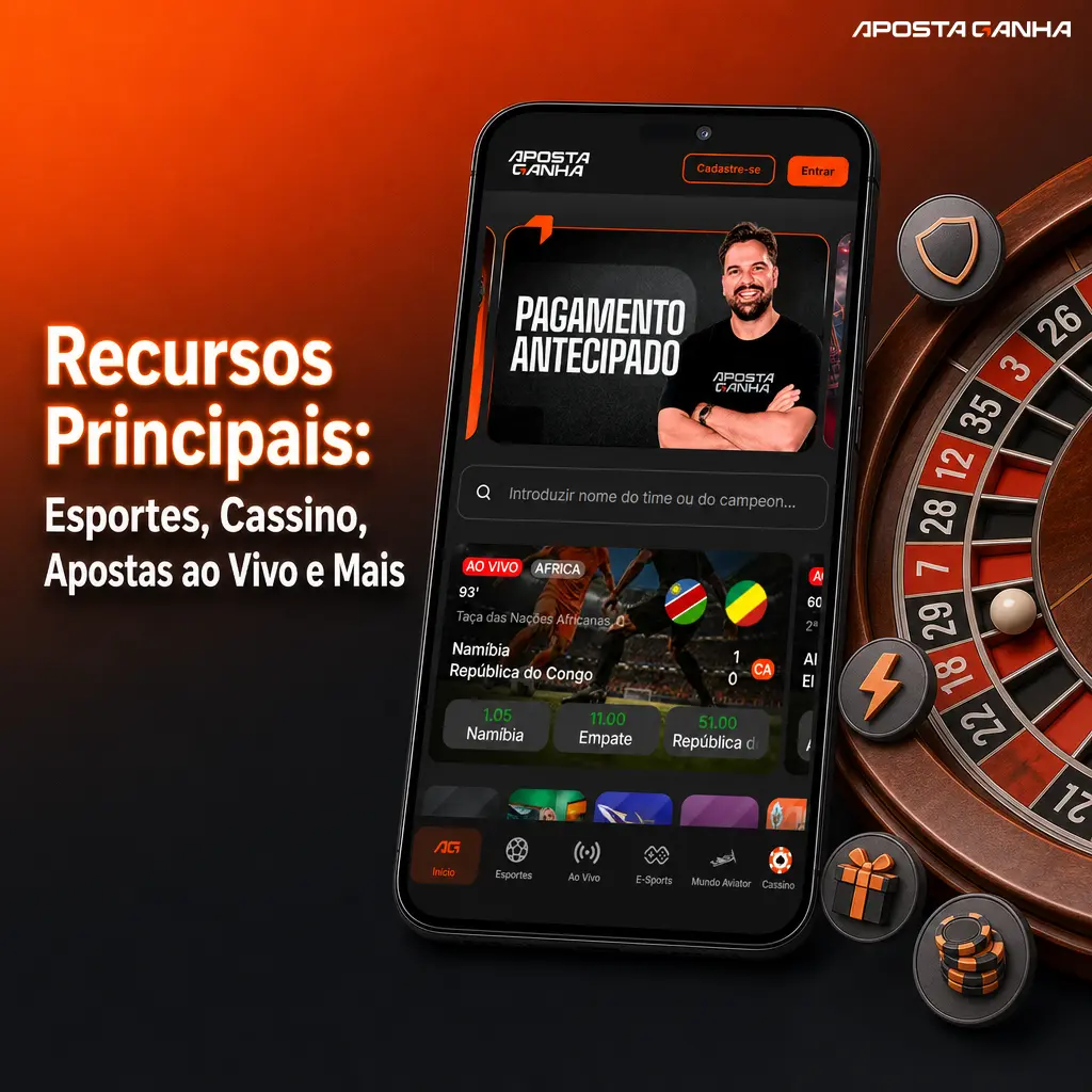 Aplicativo Aposta Ganha com apostas ao vivo, cassino, slots, jogos crash e transmissão de partidas em tempo real.