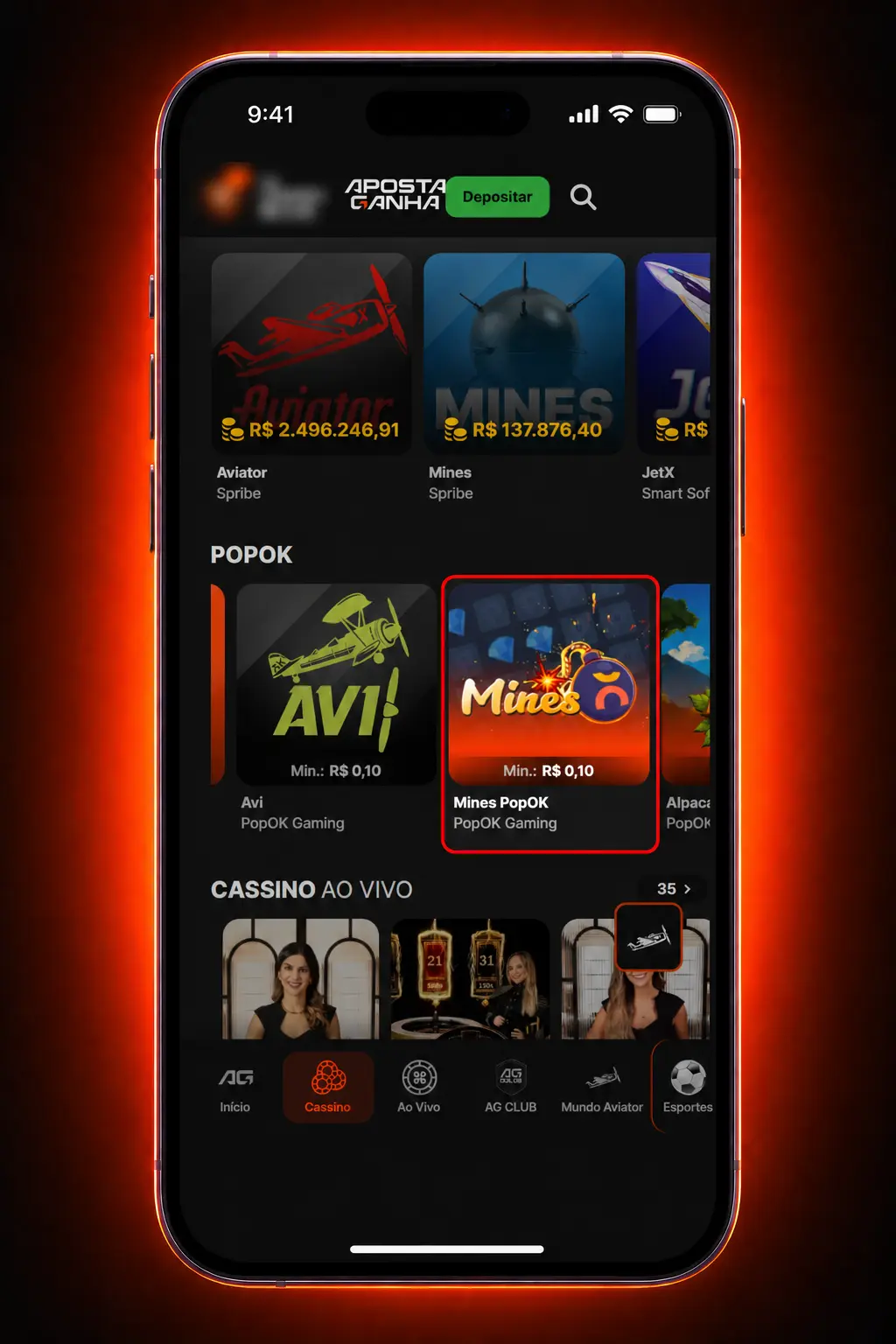 Passo a passo para jogar no cassino da Aposta Ganha: login, depósito via Pix, escolha de jogos e aposta.