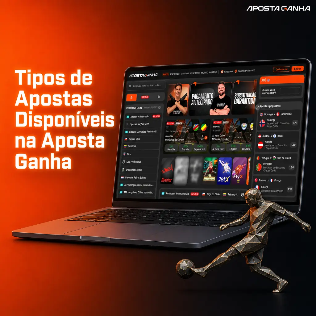Boletim de apostas da Aposta Ganha mostrando opções simples, múltiplas, por sistema, pré-jogo e ao vivo com odds combinadas.